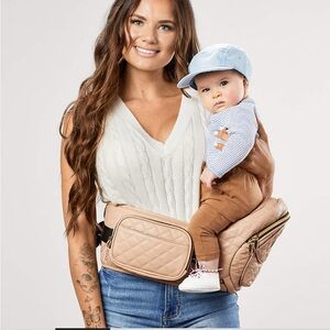 Quilted Tan Kids Tushbaby Accessory carry Bag